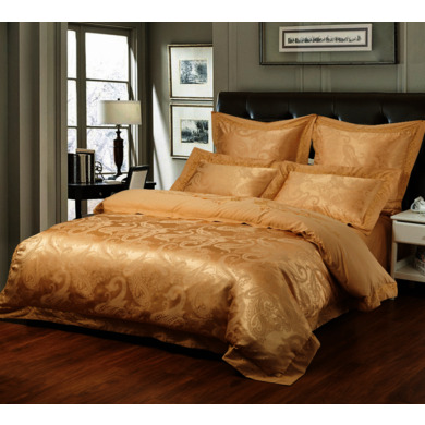 Комплект постельного белья Cleo Абрикосовый с абстрактными узорами, евро макси