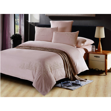 Комплект постельного белья Cleo Светло-розовый модал с вышивкой, евро макси