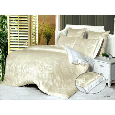 Комплект постельного белья "Arlet AS-005" жаккардовый шелк, двуспальный евро