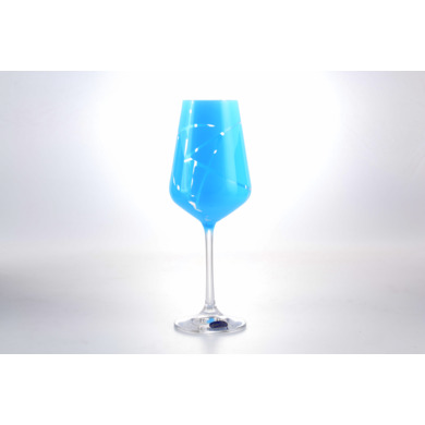 Набор бокалов для вина "Sandra Tinsel" 250 мл 6 шт (голубой)
