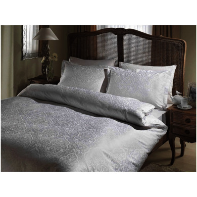 Комплект постельного белья Tac Gardenia (белый) жаккард-люкс, двуспальный евро