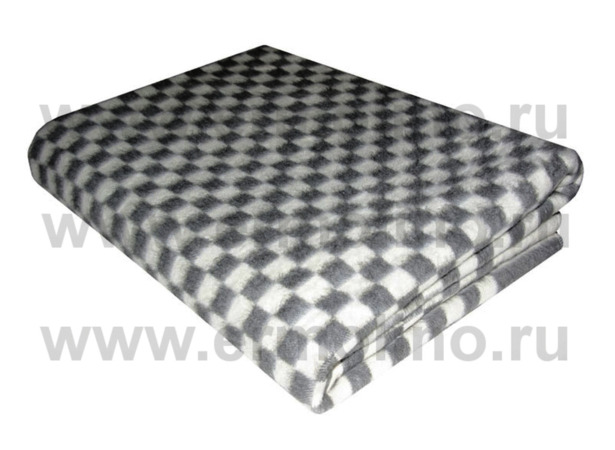 Одеяло байковое Ермолино Клетка 140х205 см (серое)