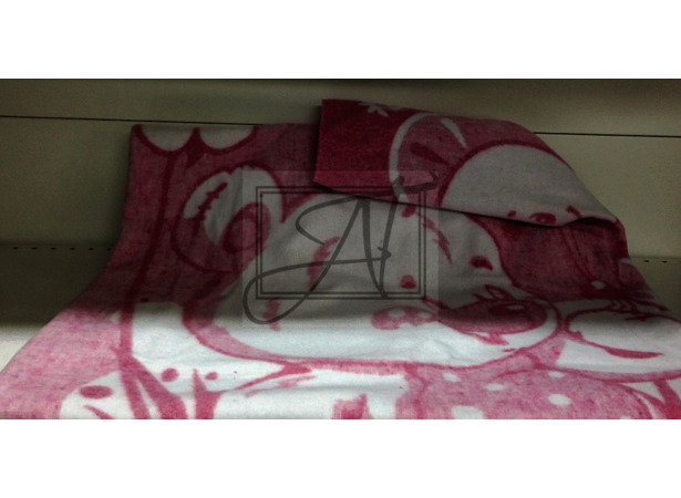 Одеяло байковое Vladi Медвежонок 100х140 см (бело-розовое)