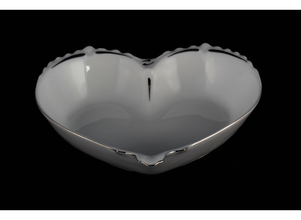Ваза для конфет сердце Платиновый узор 22 см