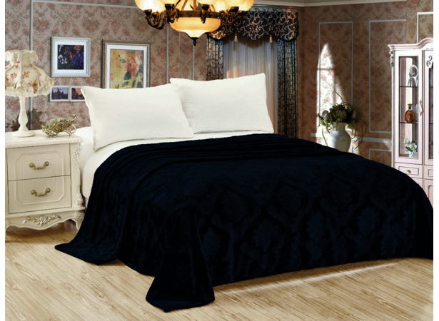 Плед Cleo Парма узорный орнамент (антрацит) 180х200 см 2 сп