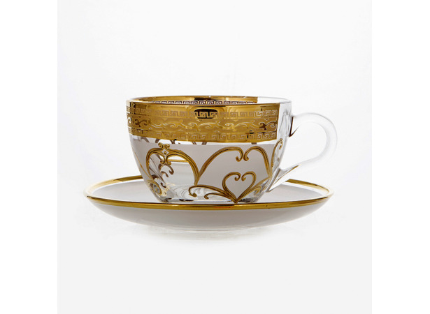 Набор для чая Богемия Версаче фон (чашка 240 мл + блюдце) на 6 персон 12 предметов
