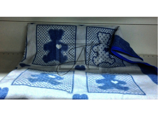 Одеяло байковое Vladi Барни 100х140 см (бело-голубое)