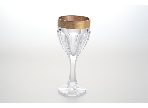 Набор бокалов для вина Сафари Золотой узор Богемия Голд 190 мл 6 шт