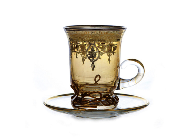 Набор для чая Алессия янтарная (чашка 150 мл + блюдце) на 6 персон 12 предметов
