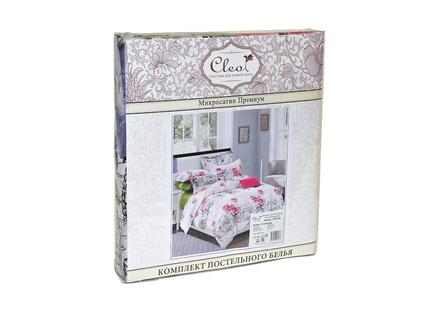 Комплект постельного белья Cleo Красно-черный цветочный орнамент микросатин двуспальный
