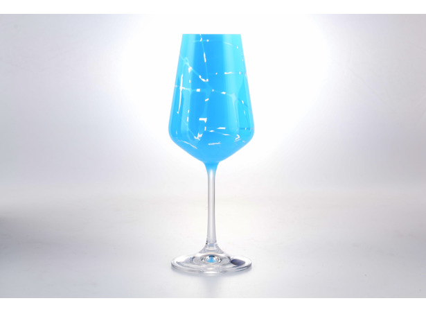 Набор бокалов для вина Sandra Tinsel 350 мл 6 шт (голубой)