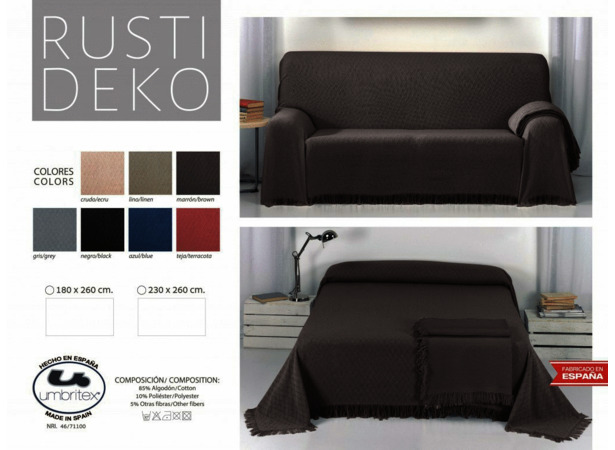Покрывало-плед Umbritex Rustica 1 brown 230х260 см