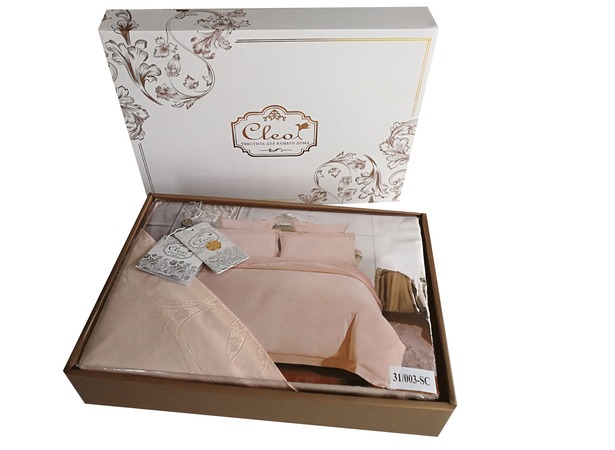 Комплект постельного белья Cleo Soft Cotton Савойя (персиковый) двуспальный евро