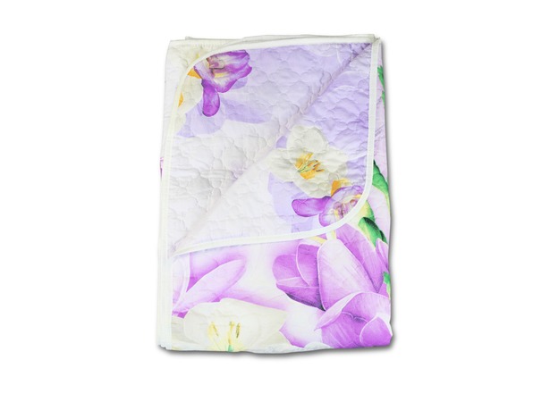 Покрывало-одеяло Cleo Сиреневое с цветами 143х205 см