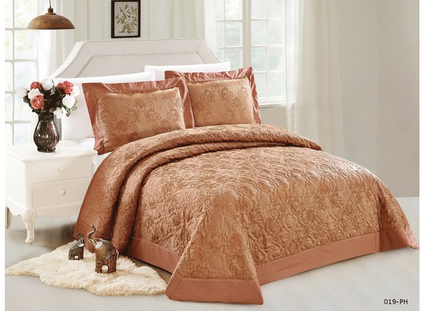 Покрывало Cleo Aurora (кирпичное) 230х250 см + 2 наволочки 50х70 см
