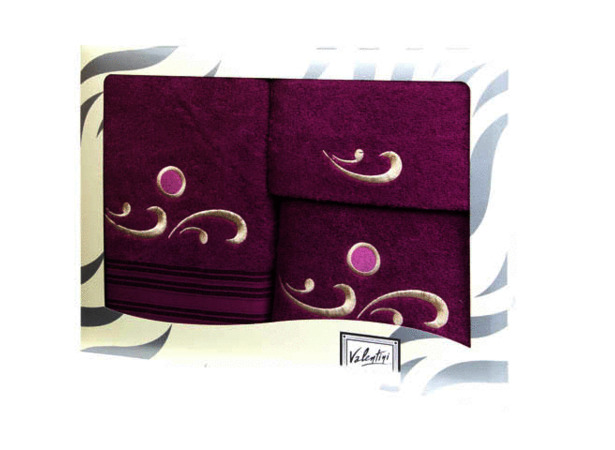 Комплект полотенец Valentini Fantasy (лиловый) 30х50 см 50х100 см 70х140 см 3 шт