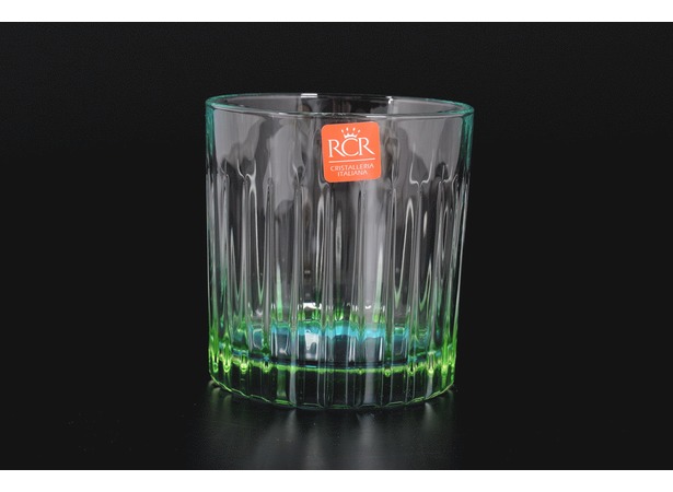 Набор стаканов для виски Цветные RCR (зеленые) 360 мл 6 шт