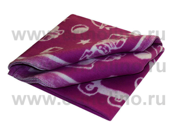 Одеяло байковое жаккард Ермолино Фиолетовое 100х140 см