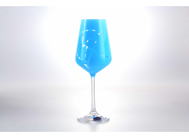 Набор бокалов для вина Sandra Tinsel 250 мл 6 шт (голубой)