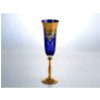 Набор фужеров для шампанского Анжела Лепка синяя Золотая ножка 190 мл 6 шт
