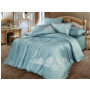 Комплект постельного белья Cleo Bamboo Satin с вышивкой (голубой) сем