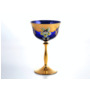 Набор бокалов для вина Анжела Лепка синяя Золотая ножка 280 мл 6 шт
