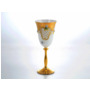 Набор бокалов для вина Анжела Лепка белая Золотая ножка 250 мл 6 шт