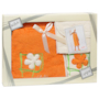 Набор для сауны женский Valentini Flower 2 (парео женское + полотенце + сумочка) оранжевый