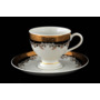 Набор кофейных пар Кристина Черная Лилия (чашка 150 мл + блюдце) на 6 персон