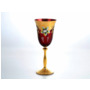 Набор бокалов для вина Анжела Лепка красная Золотая ножка 250 мл 6 шт