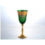 Набор бокалов для вина Анжела Лепка зеленая Золотая ножка 250 мл 6 шт
